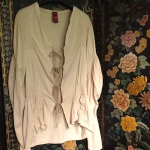 Olsen tan ruched top